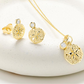 14kt Gold Lab Diamond Sand Dollar Earrings - Deep Blue by Ocean Jewelry - Mellow Monkey