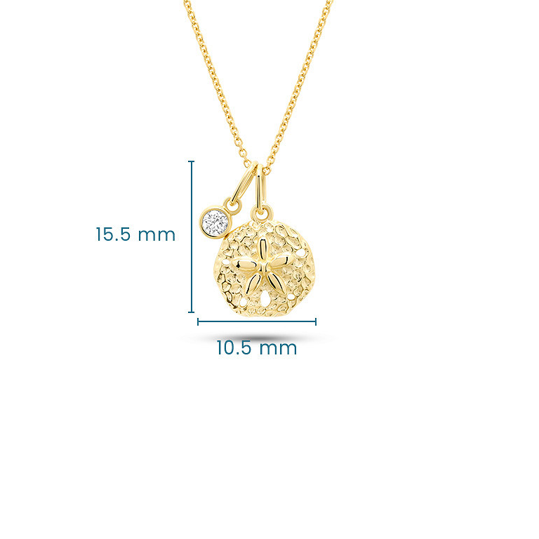14kt Gold Lab Diamond Sand Dollar Necklace - Deep Blue by Ocean Jewelry - Mellow Monkey