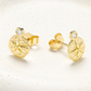 14kt Gold Lab Diamond Sand Dollar Earrings - Deep Blue by Ocean Jewelry - Mellow Monkey