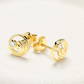 14kt Gold Lab Diamond Wave Earrings - Deep Blue by Ocean Jewelry - Mellow Monkey