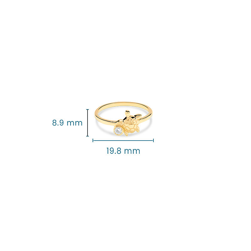 14kt Gold Lab Diamond Turtle Ring - Deep Blue by Ocean Jewelry - Mellow Monkey
