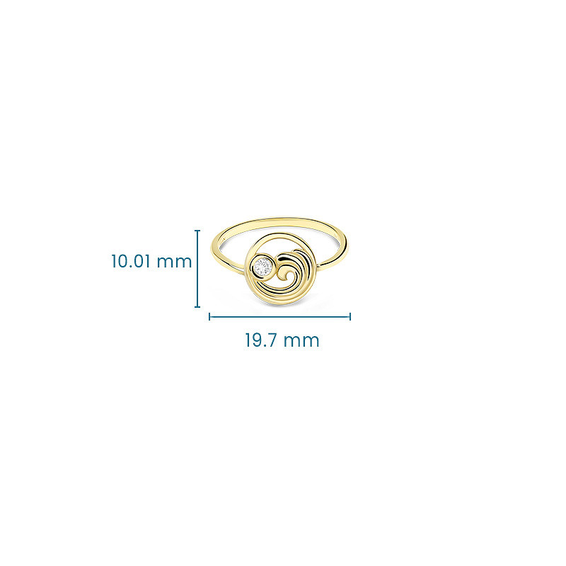 14kt Gold Lab Diamond Wave Ring - Deep Blue by Ocean Jewelry - Mellow Monkey