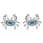 Crab Stud Earrings with Blue With Crystals - Mellow Monkey