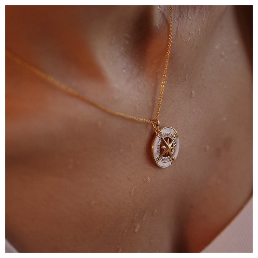 14kt Gold Vermeil Compass Necklace - Mellow Monkey