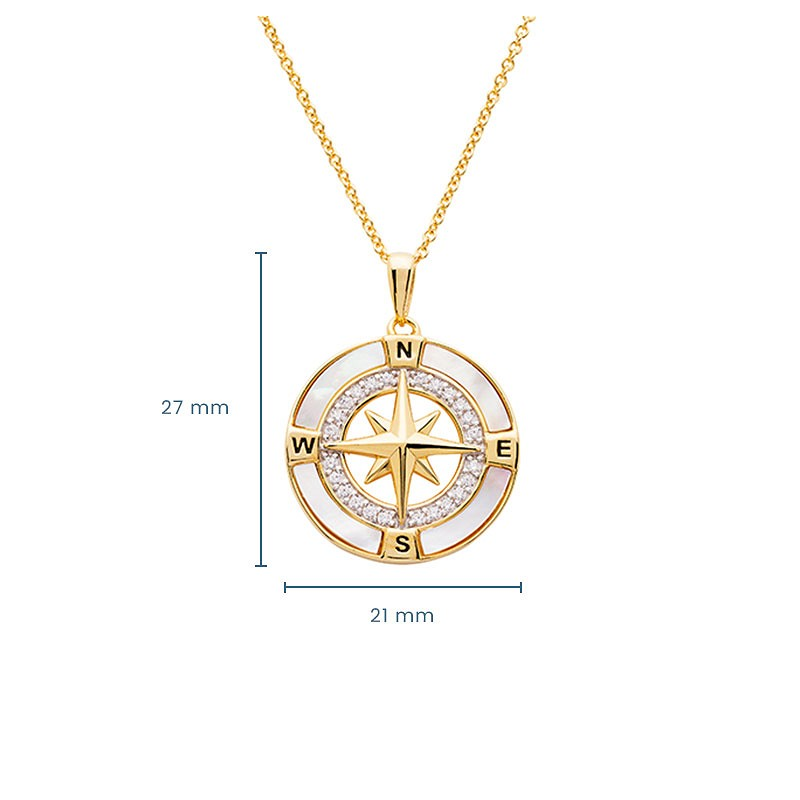 14kt Gold Vermeil Compass Necklace - Mellow Monkey