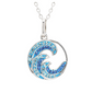 Sterling Silver Blue Crystal Wave Mini Necklace - Mellow Monkey
