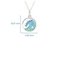 Sterling Silver Blue Crystal Wave Mini Necklace - Mellow Monkey