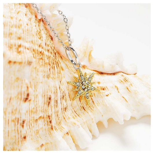 Sterling Silver Sun Crystal Mini Necklace - Mellow Monkey