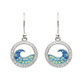 Blue Wave Drop Earrings with Aqua Crystals - Mellow Monkey