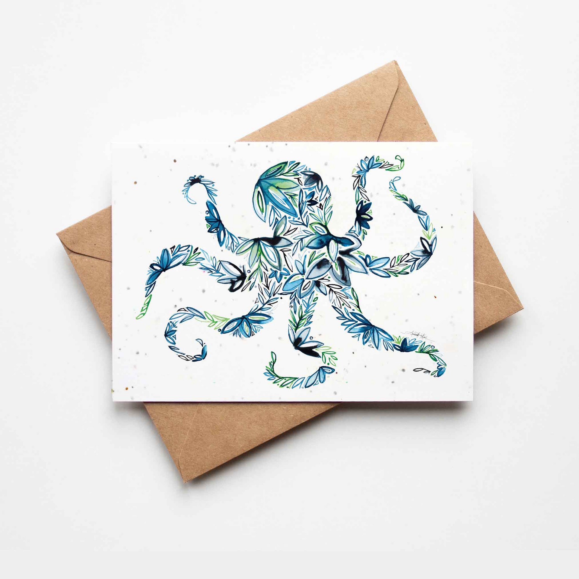 Octopus Plantable Wildflowers Greeting Card - Mellow Monkey