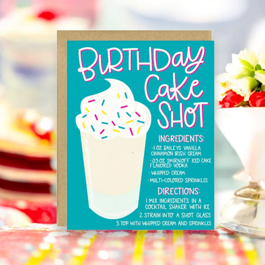 Birthday Cake Shot Recipe - Birthday Greeting Card - Mellow Monkey
