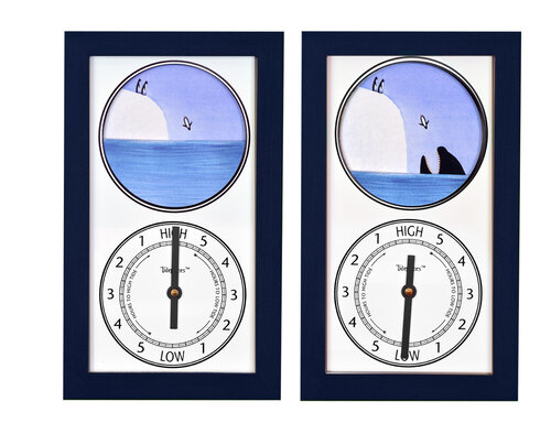 Tidepieces by Alan Winick - Penguins & The Orca - Tide Clock - NAVY - Mellow Monkey