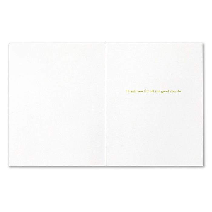 Positively Green Thank You Greeting Card - "We are what we do..." - Eduardo Galeano - Mellow Monkey