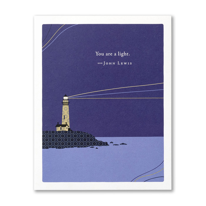 Positively Green Thank You Greeting Card - "You are a light." - John Lewis - Mellow Monkey