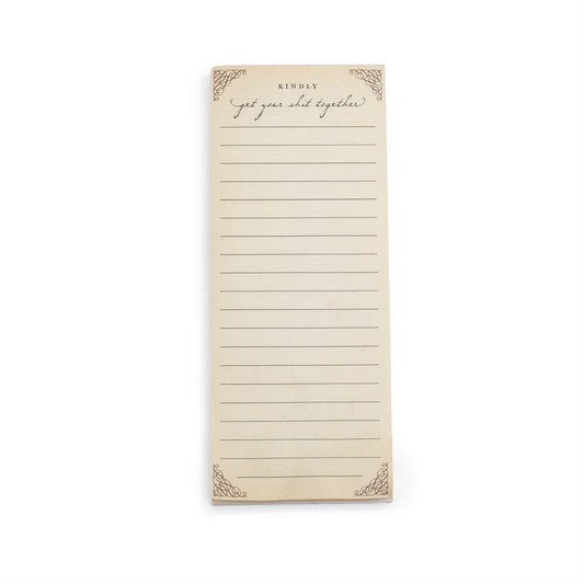 Kindly Get Your Shit Together - Skinny Notepad - 4-in x 10-in - Mellow Monkey