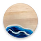 Madison Round Maple Cheese and Charcuterie Board 15-in - Ocean (Deeper Blues) - Mellow Monkey