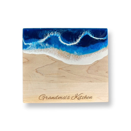 Madison Round Maple Cheese and Charcuterie Board 15-in - Ocean - Mellow Monkey