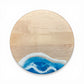 Madison Round Maple Cheese and Charcuterie Board 15-in - Maldives (Aqua Hues) - Mellow Monkey