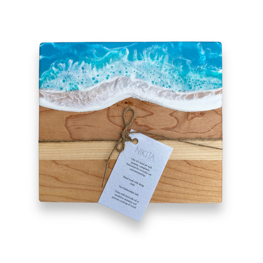 Maldives - Mini Maple Wood Cheese Board - 8-in x 7-in - F - Mellow Monkey