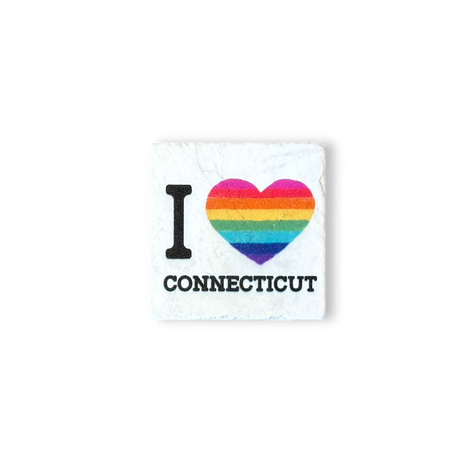 I Heart Connecticut Rainbow Pride Magnet - 1-7/8-in - Mellow Monkey