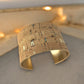Brass Metal and Natural Cork Inlay Cuff Bracelet w Gold Accents - 1-3/4-in - Mellow Monkey