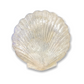 White Capiz Scallop Shell Shaped Dish with Silver Metal Edge - Mellow Monkey
