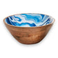 Blue Aptware Mango Wooden Bowl - Mellow Monkey