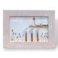 Lynde Point Lighthouse Old Saybrook CT Sea Glass Birds on Watercolor Print - Framed - 7-1/2-in - Mellow Monkey
