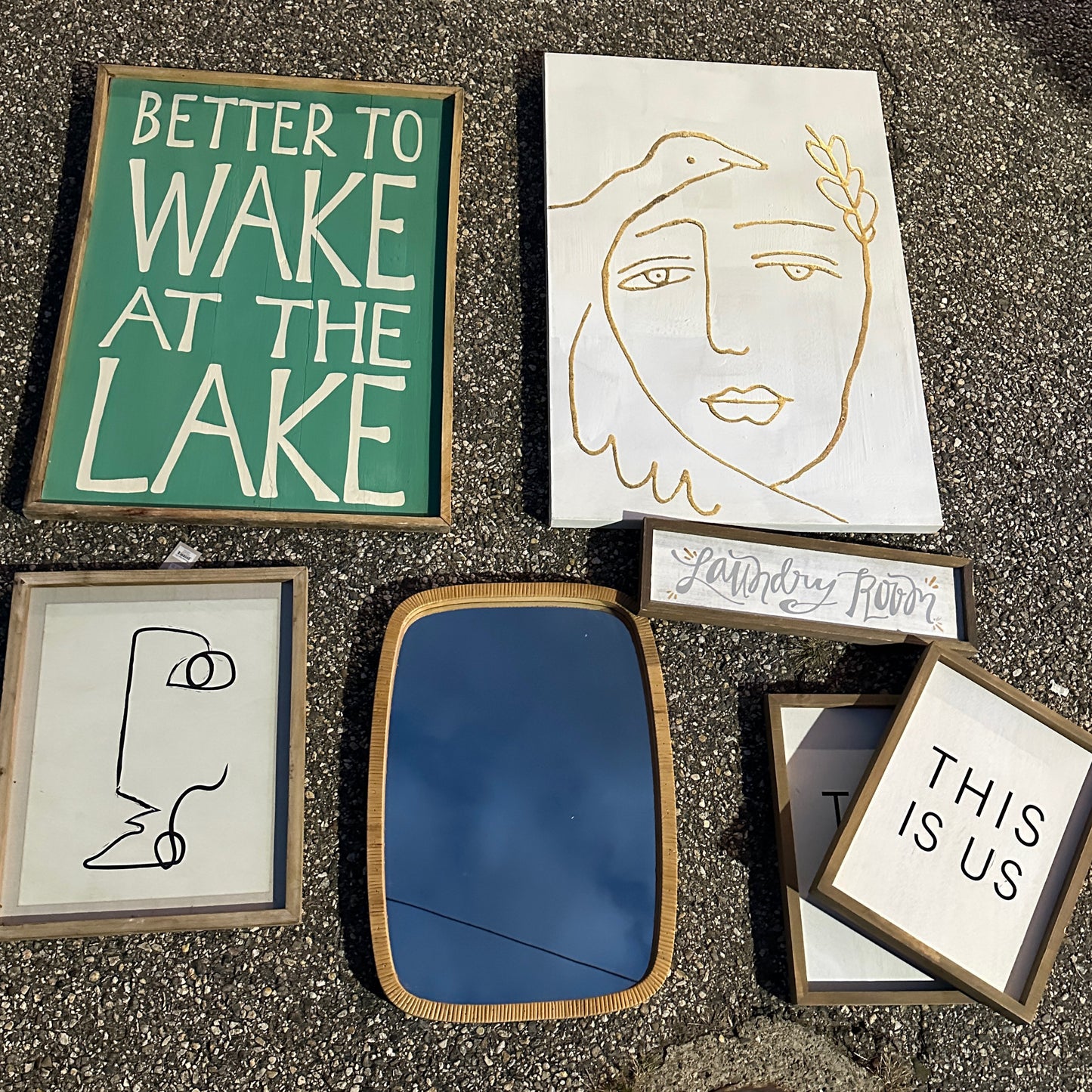 Mystery Box #4 - WALL DECOR & MIRROR - To Benefit Bridgeport Rescue Mission - Mellow Monkey