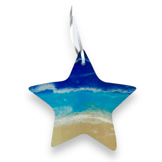 Ocean Waves Holiday Star Ornament - 5-1/4-in - Mellow Monkey
