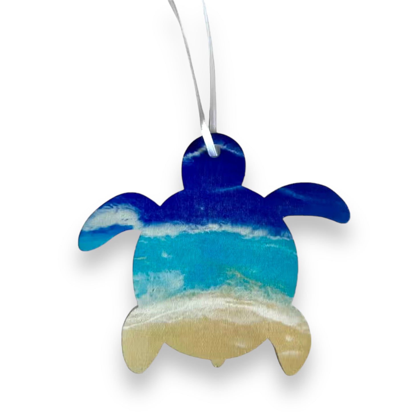 Ocean Waves Holiday Sea Turtle Ornament - 4-1/4-in - Mellow Monkey