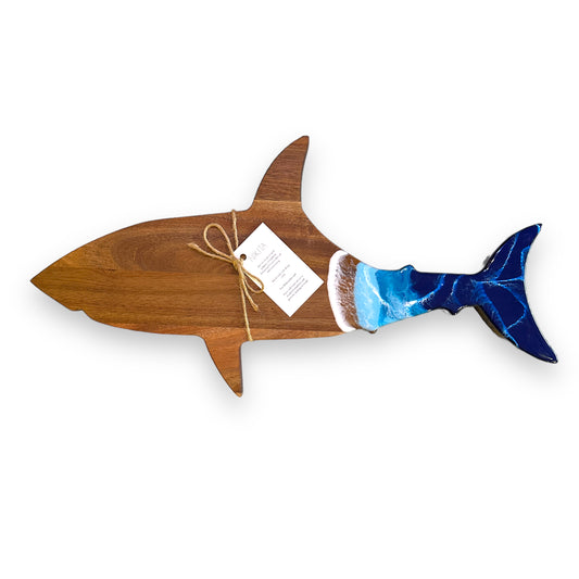 Shark-Cuterie and Cheese Board - Ocean - Acacia Wood Charcuterie Board - 21-in - D