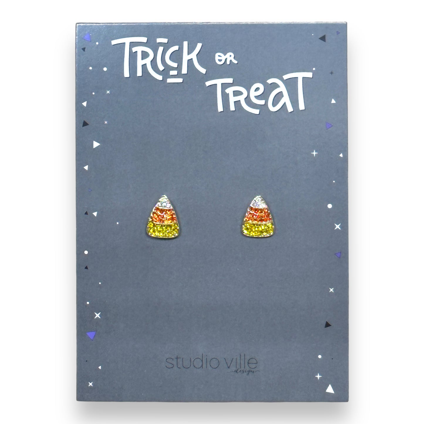 Halloween Candy Corn Stud Earrings - Mellow Monkey