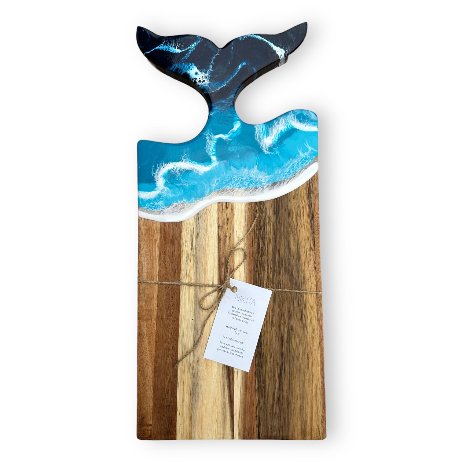 Ocean - Acacia Wood Whale Tail Charcuterie Board - 17-in - D - Mellow Monkey