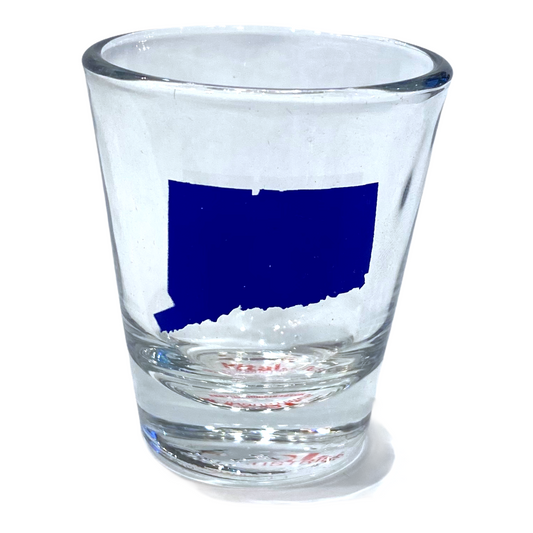 State of Connecticut Silhouette Shot Glass - Blue - Mellow Monkey