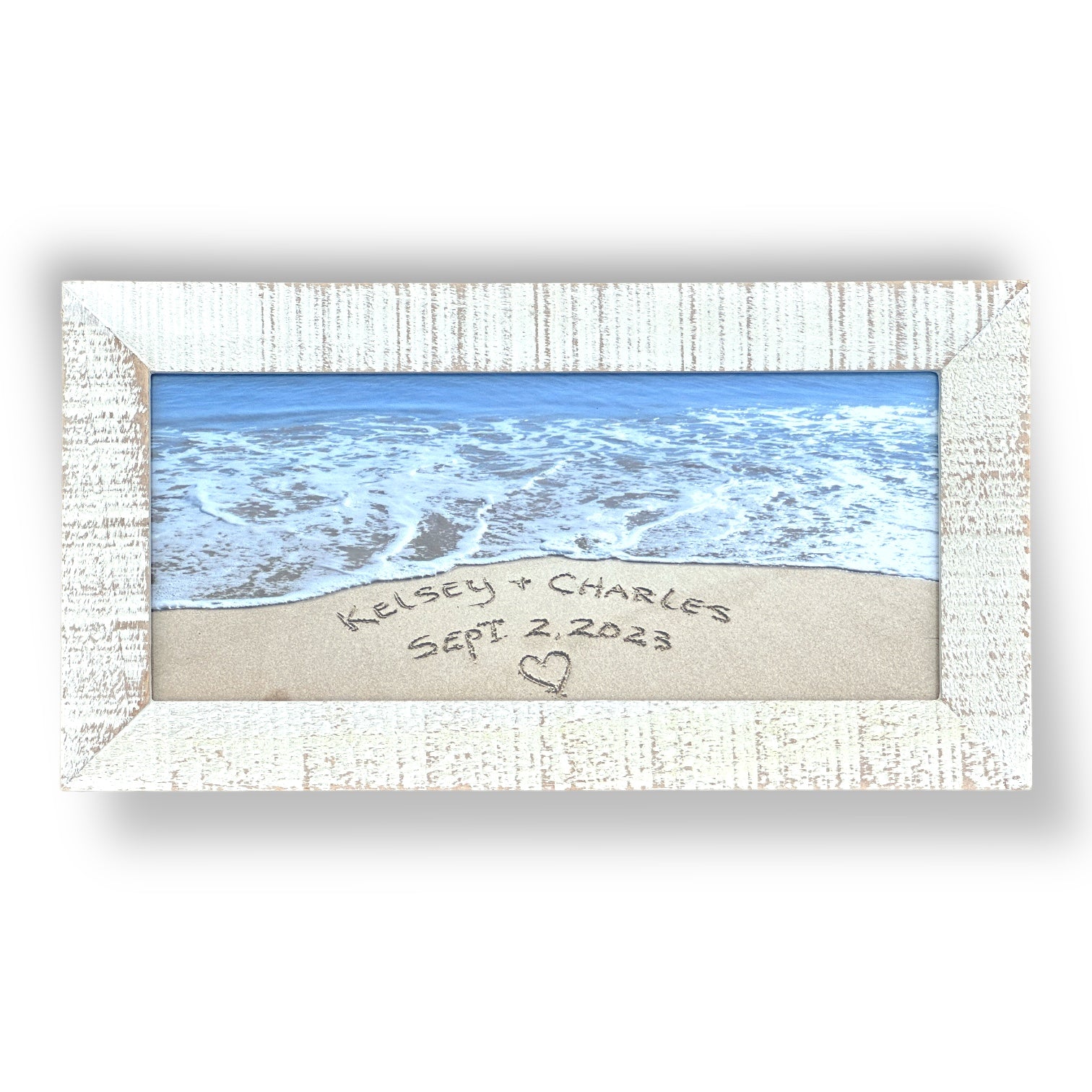Framed Waves - Customized Name and Date - 10-1/2-in - Mellow Monkey
