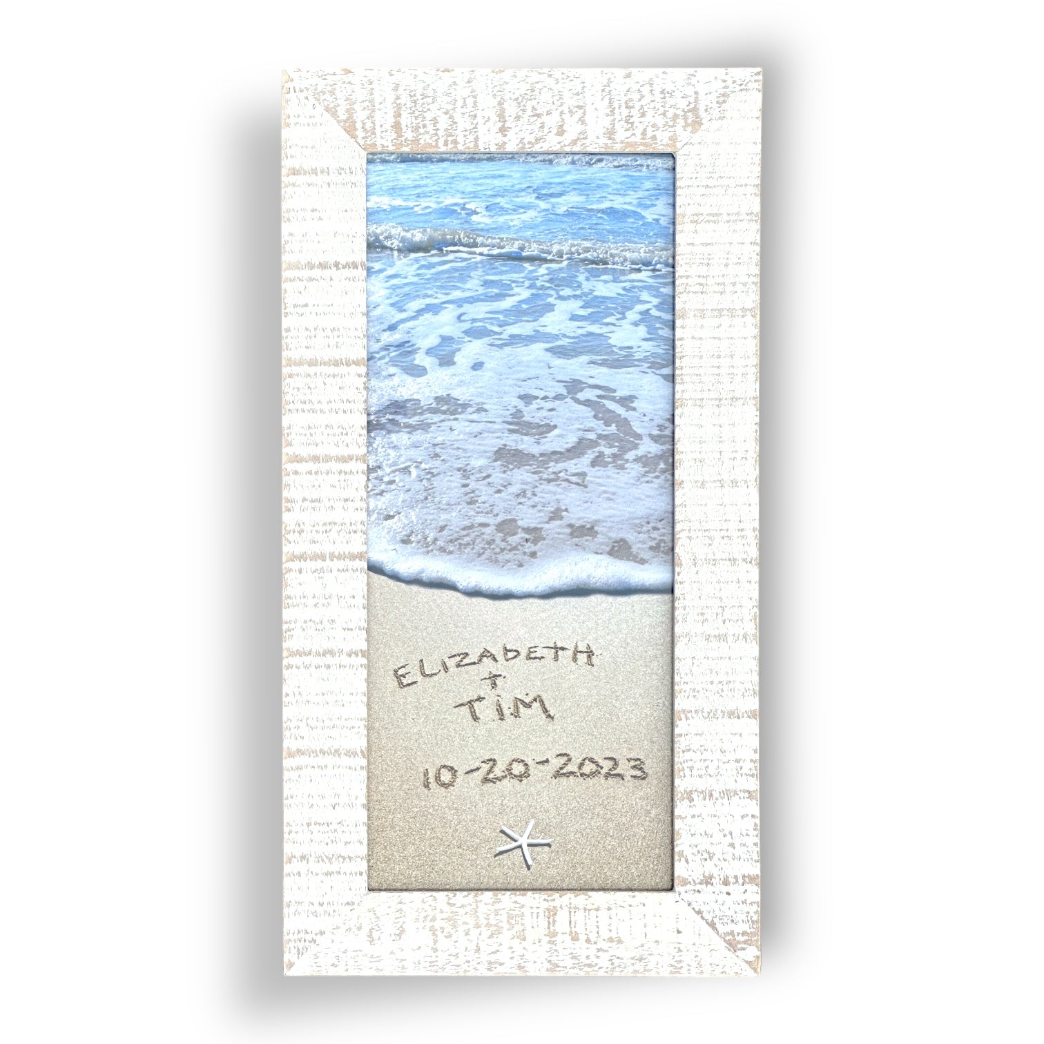 Framed Waves - Customized Name and Date - 10-1/2-in - Mellow Monkey