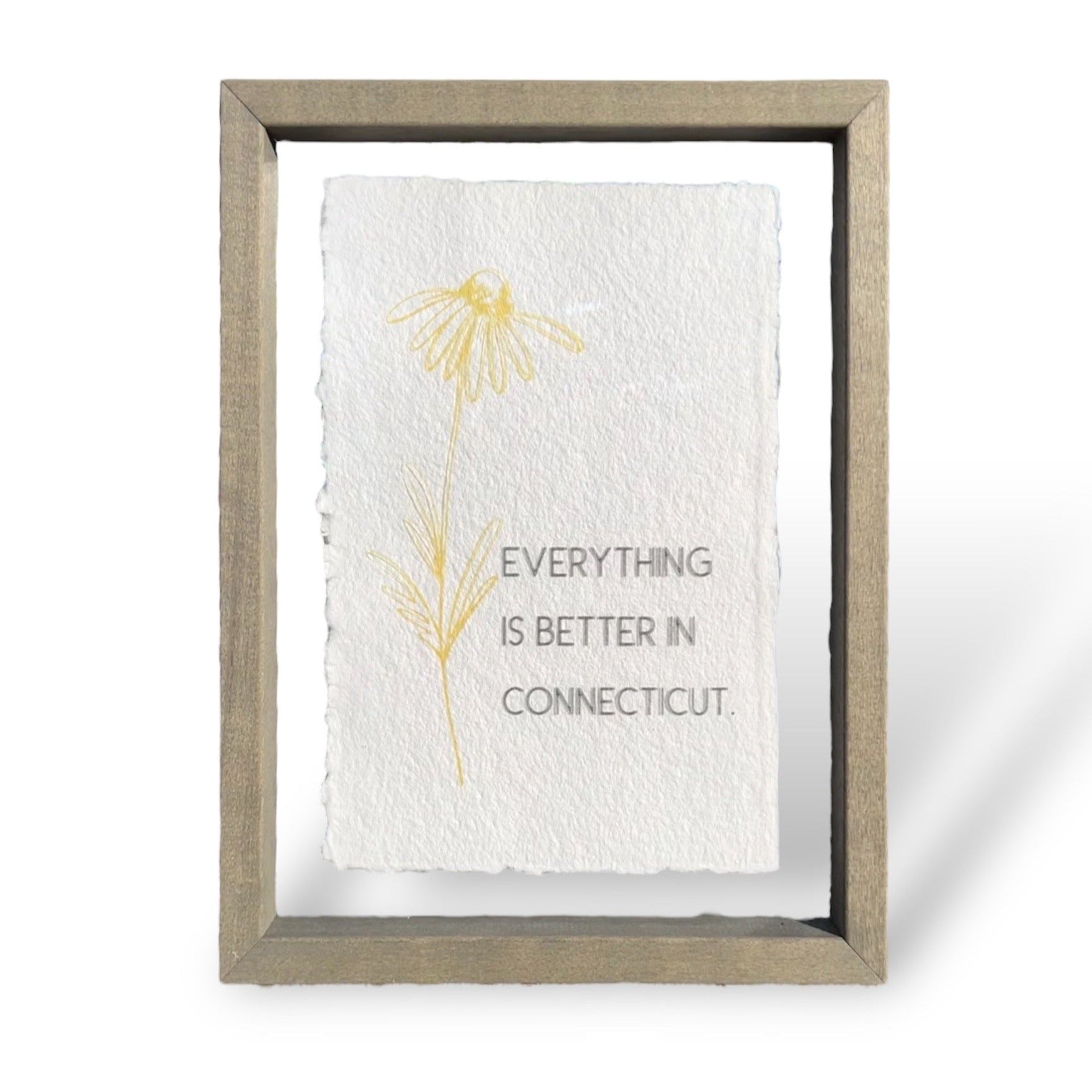 Everything is Better In Connecticut -  Floating Frame Art - 11" x 14" - Mellow Monkey
