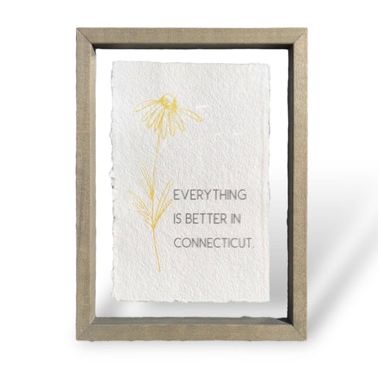 Everything is Better In Connecticut -  Floating Frame Art - 11" x 14" - Mellow Monkey