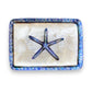 Starfish Capiz Tray - Blue and White - 8-in - Mellow Monkey