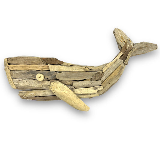 Whale Driftwood Wall Decor - 23-in