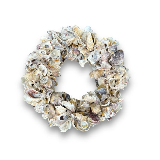 Oyster Shell Wreath with Twine Hanger - 14-in - Mellow Monkey
