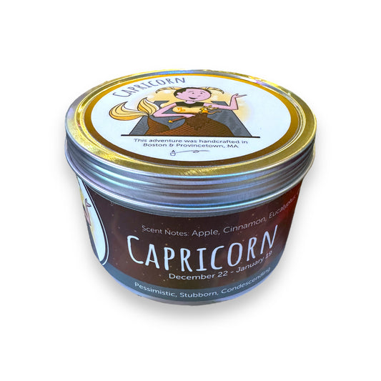Capricorn Zodiac Candle - Apple, Cinnamon, Eucalyptus, Cedar - 16-oz - Mellow Monkey