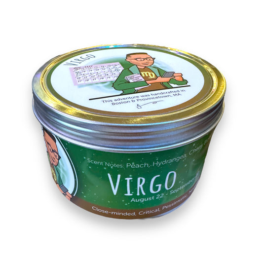 Virgo Zodiac Candle - Peach, Hydrangea, Cherry Blossom, Vanilla - 16-oz - Mellow Monkey