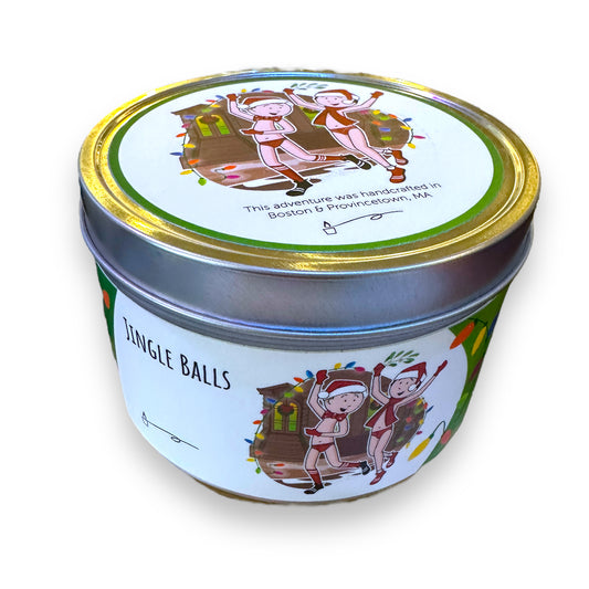 Jingle Balls Candle - Mistletoe, Evergreen, Pine, Berries - 16-oz - Mellow Monkey