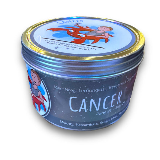 Cancer Zodiac Candle - Lemongrass, Bergamot, Jasmine, Chamomile - 16-oz - Mellow Monkey