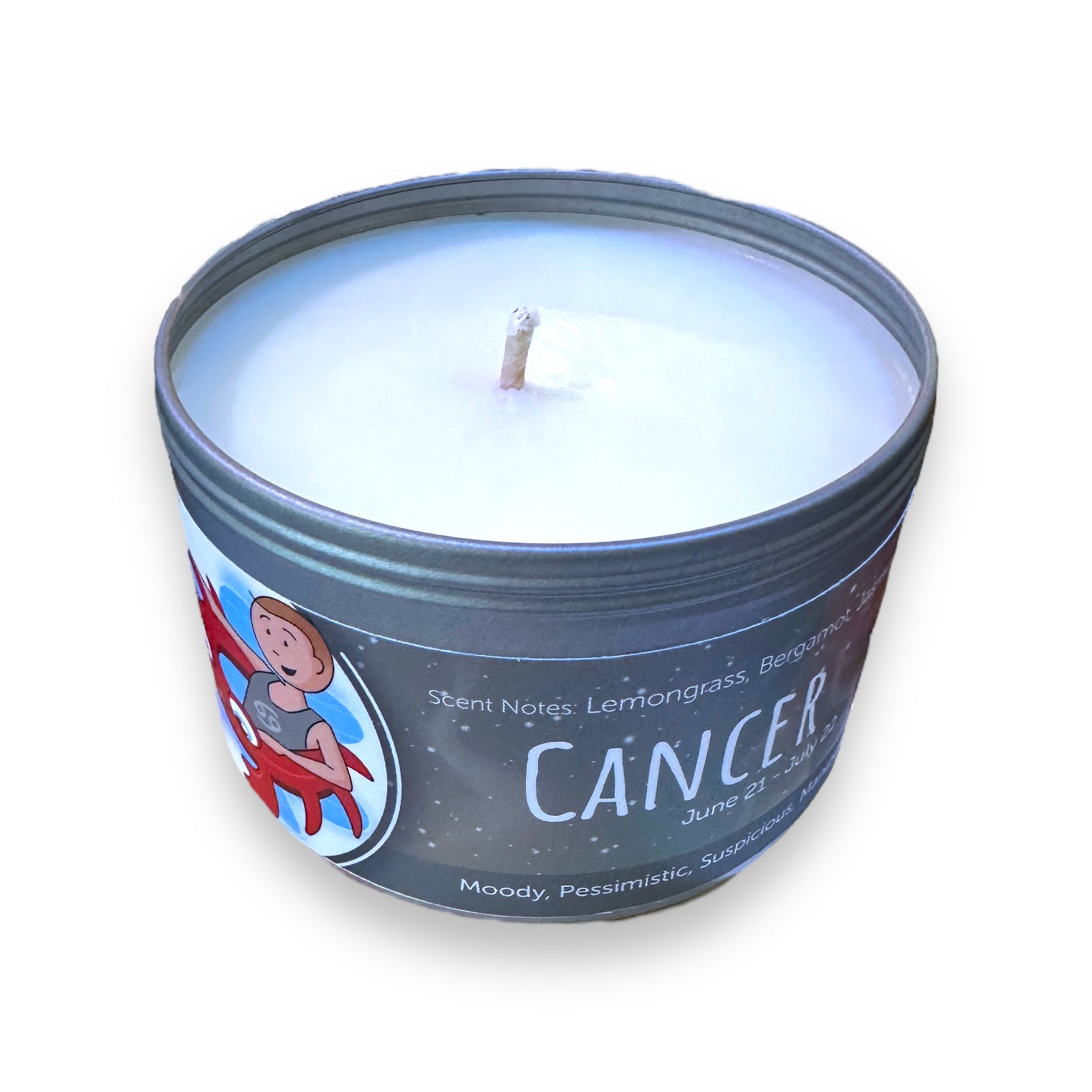 Cancer Zodiac Candle - Lemongrass, Bergamot, Jasmine, Chamomile - 16-oz - Mellow Monkey