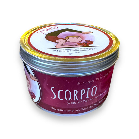 Scorpio Zodiac Candle - Rose, Oud, Dark Musk - 16-oz - Mellow Monkey