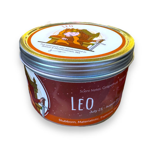 Leo Zodiac Candle - Cedar, Grapefruit, Mango, Peach - 16-oz - Mellow Monkey