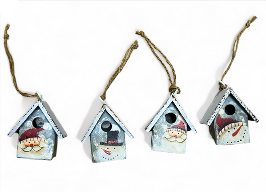 Metal Birdhouse Ornament - 2-in - Mellow Monkey